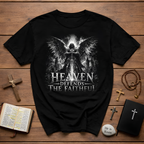 Heaven Defends The Faithful Guardian Angel Christian Warrior Spiritual Warfare T-Shirt