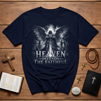 Heaven Defends The Faithful Guardian Angel Christian Warrior Spiritual Warfare T-Shirt