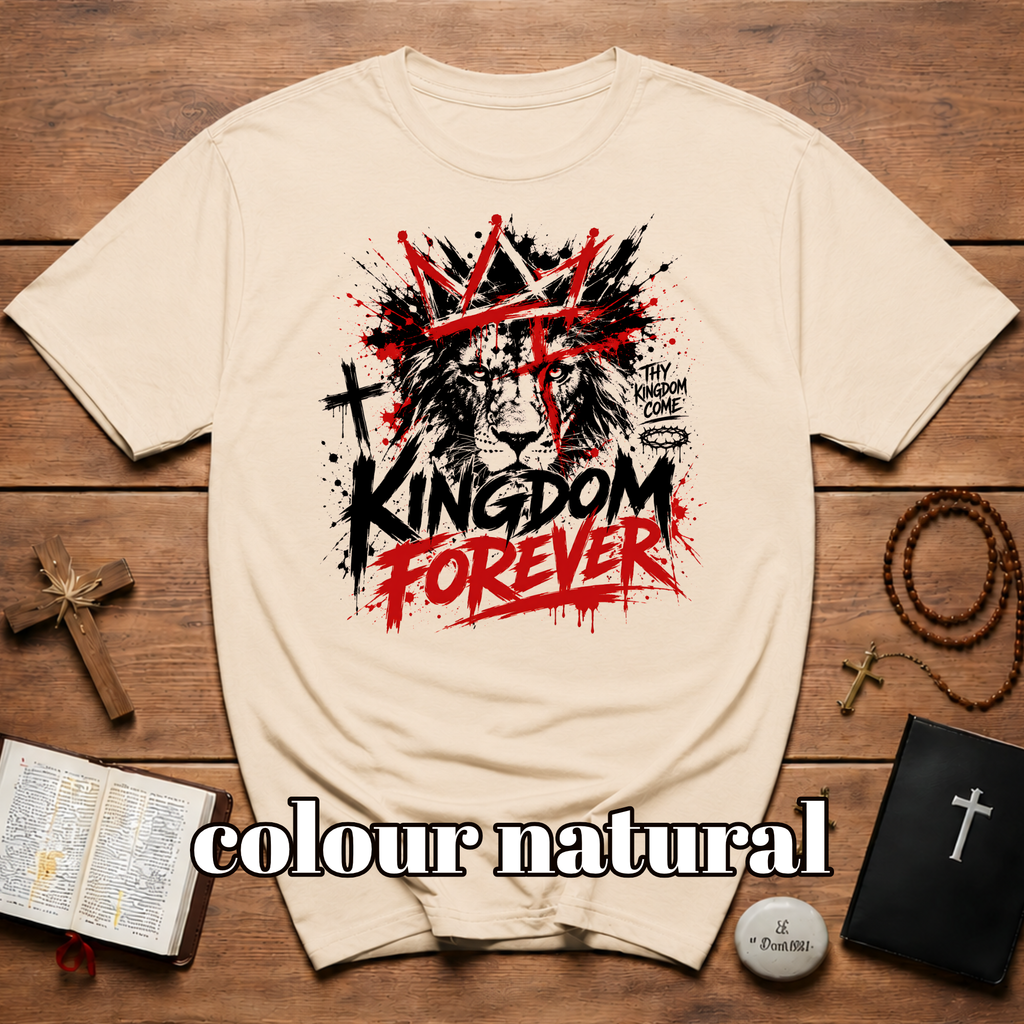 Kingdom Forever Thy Kingdom Come Lion Of Judah Christian Cross Crown T-Shirt