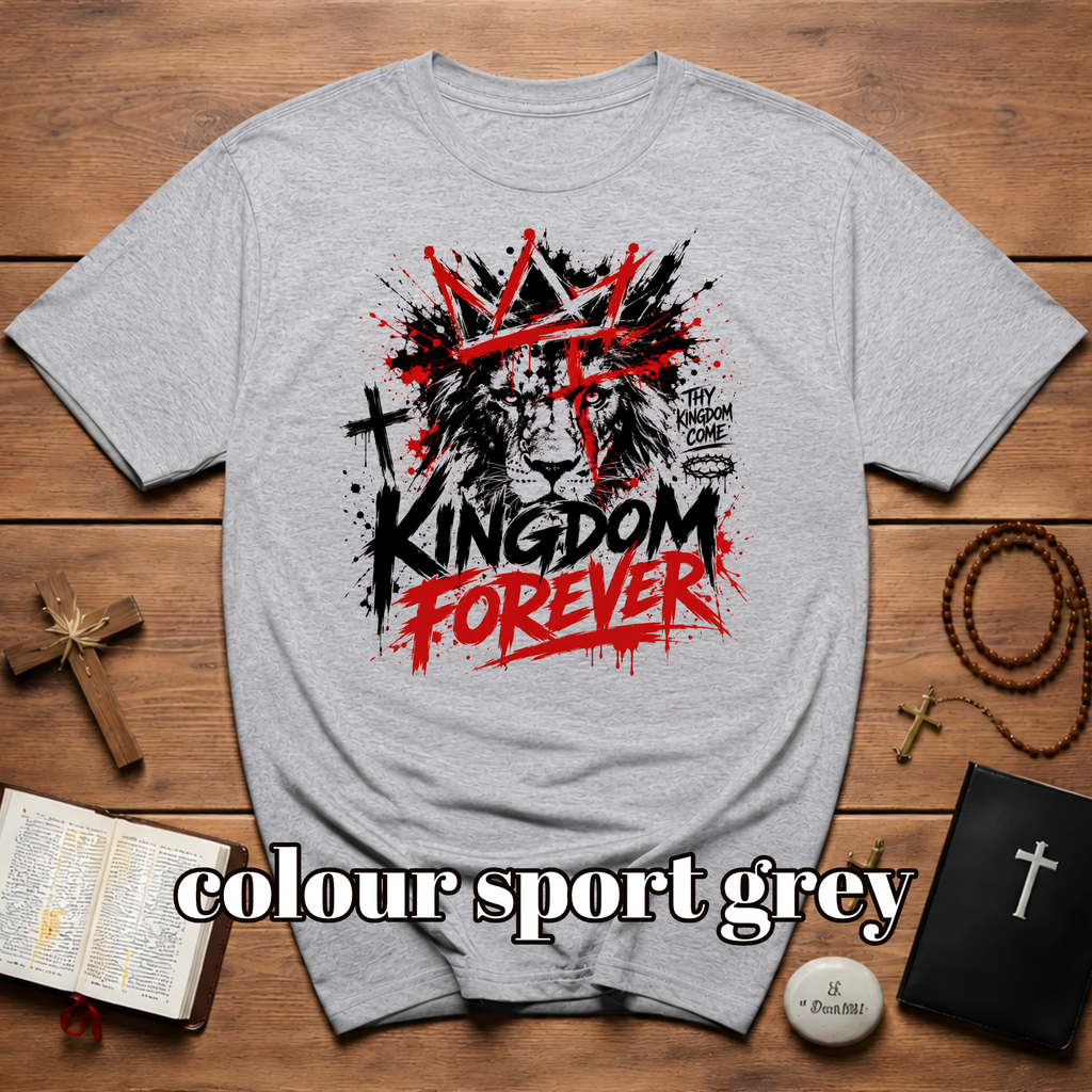 Kingdom Forever Thy Kingdom Come Lion Of Judah Christian Cross Crown T-Shirt