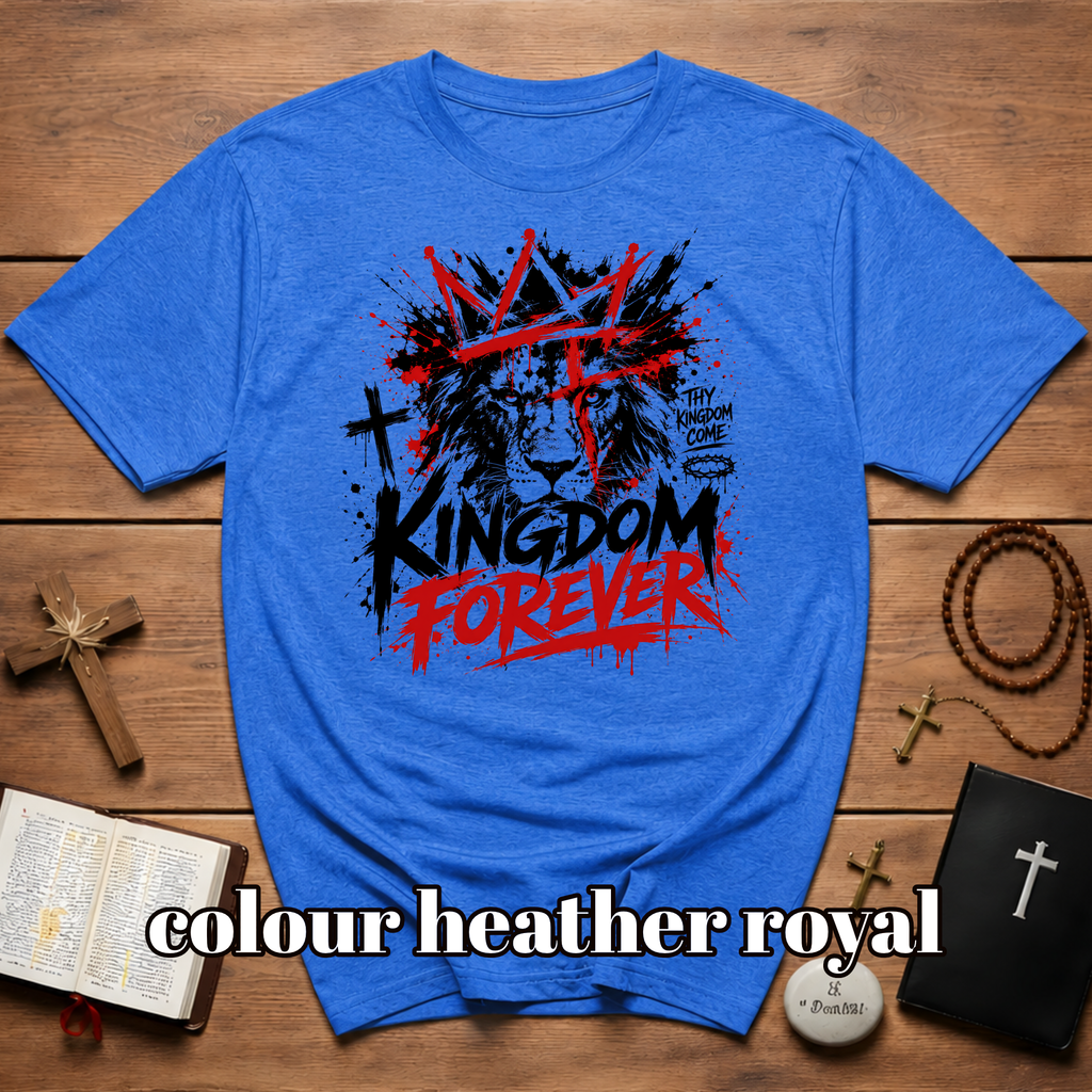 Kingdom Forever Thy Kingdom Come Lion Of Judah Christian Cross Crown T-Shirt