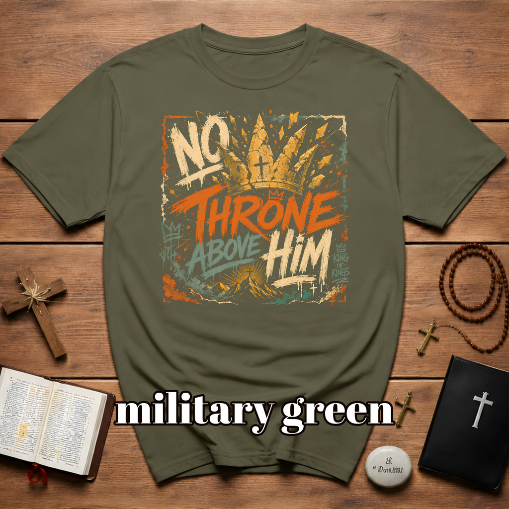 No Throne Above Him King Of Kings Jesus Crown Christian Faith Artwork For Believers And Worship Lovers