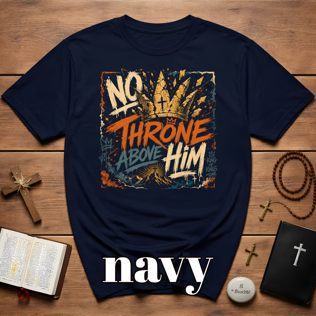 No Throne Above Him King Of Kings Jesus Crown Christian Faith Artwork For Believers And Worship Lovers