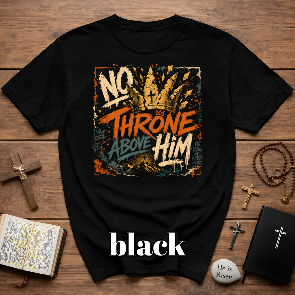 No Throne Above Him King Of Kings Jesus Crown Christian Faith Artwork For Believers And Worship Lovers