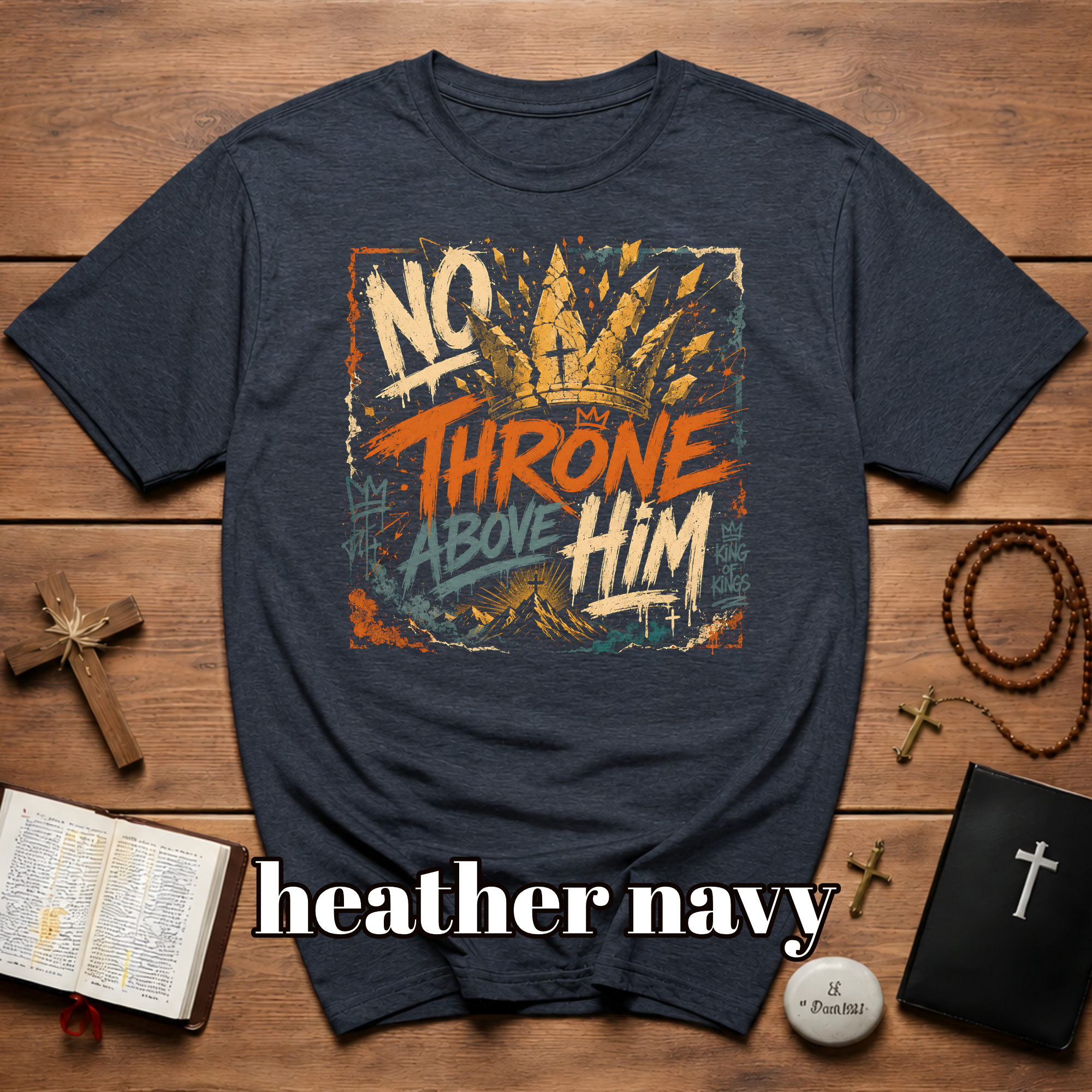 No Throne Above Him King Of Kings Jesus Crown Christian Faith Artwork For Believers And Worship Lovers