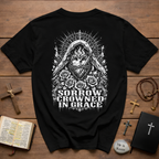 Sorrow Crowned in Grace T-Shirt – Gothic Floral Madonna Tee