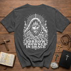 Sorrow Crowned in Grace T-Shirt – Gothic Floral Madonna Tee