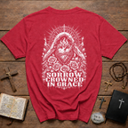 Sorrow Crowned in Grace T-Shirt – Gothic Floral Madonna Tee