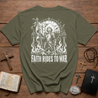 Faith Rides to War — Joan of Arc Gothic T-Shirt
