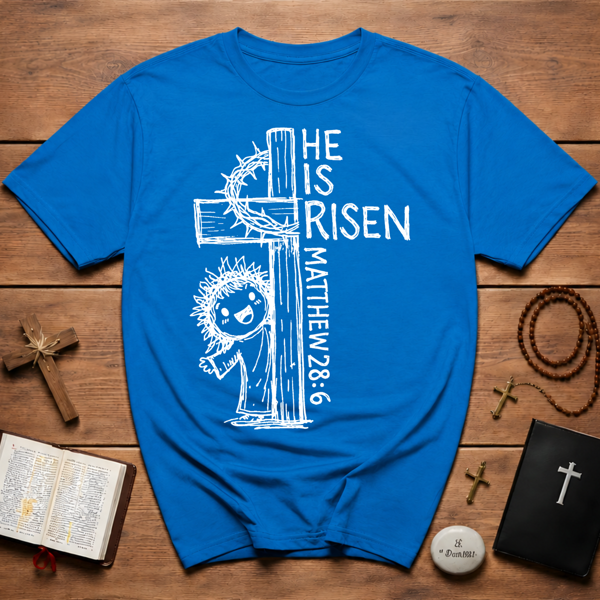 He Is Risen Cute Doodle Style T-Shirt