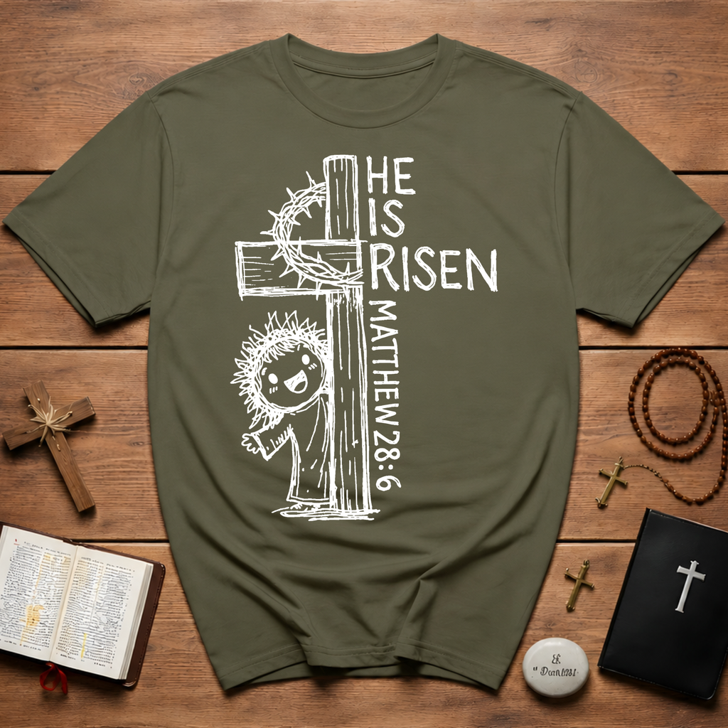He Is Risen Cute Doodle Style T-Shirt