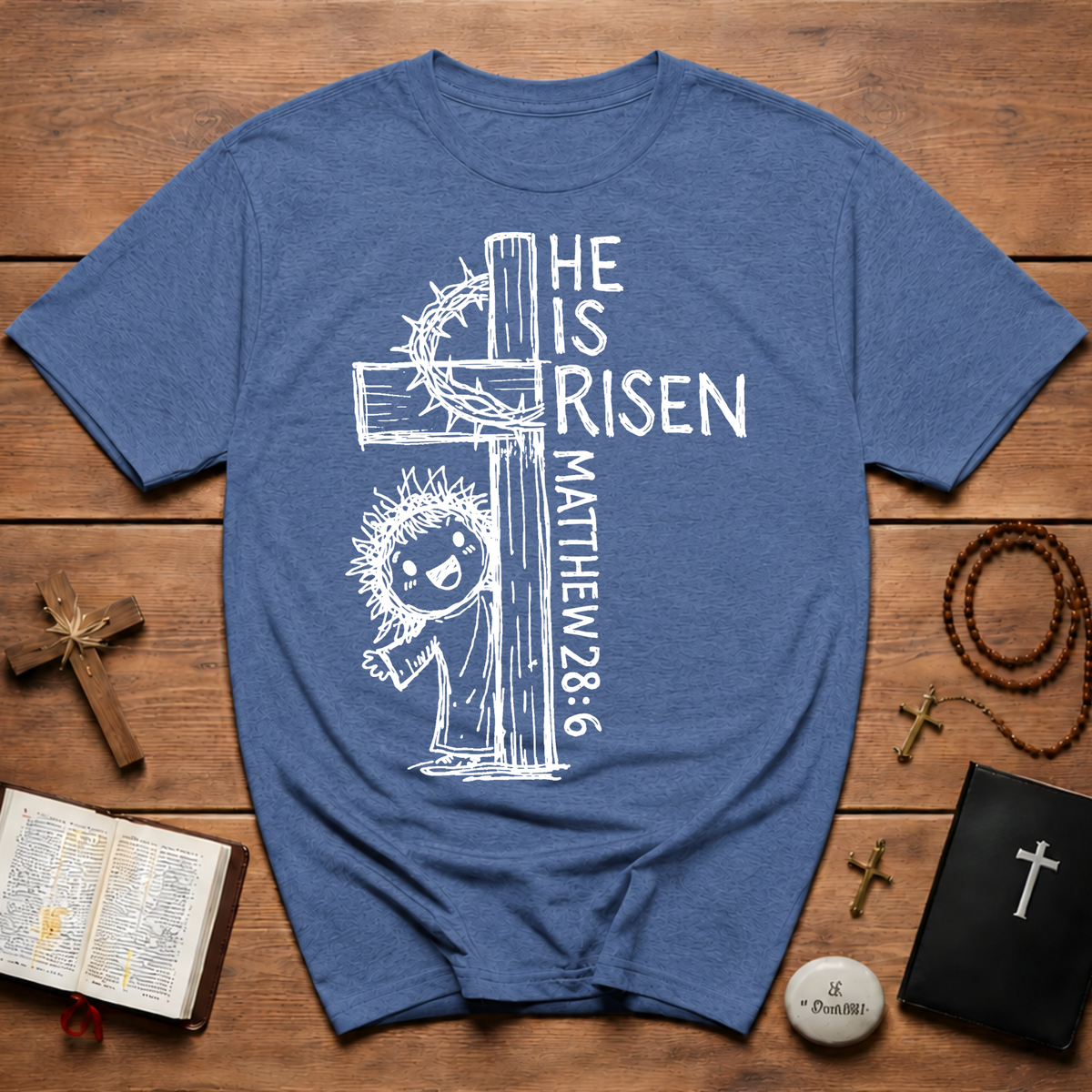 He Is Risen Cute Doodle Style T-Shirt