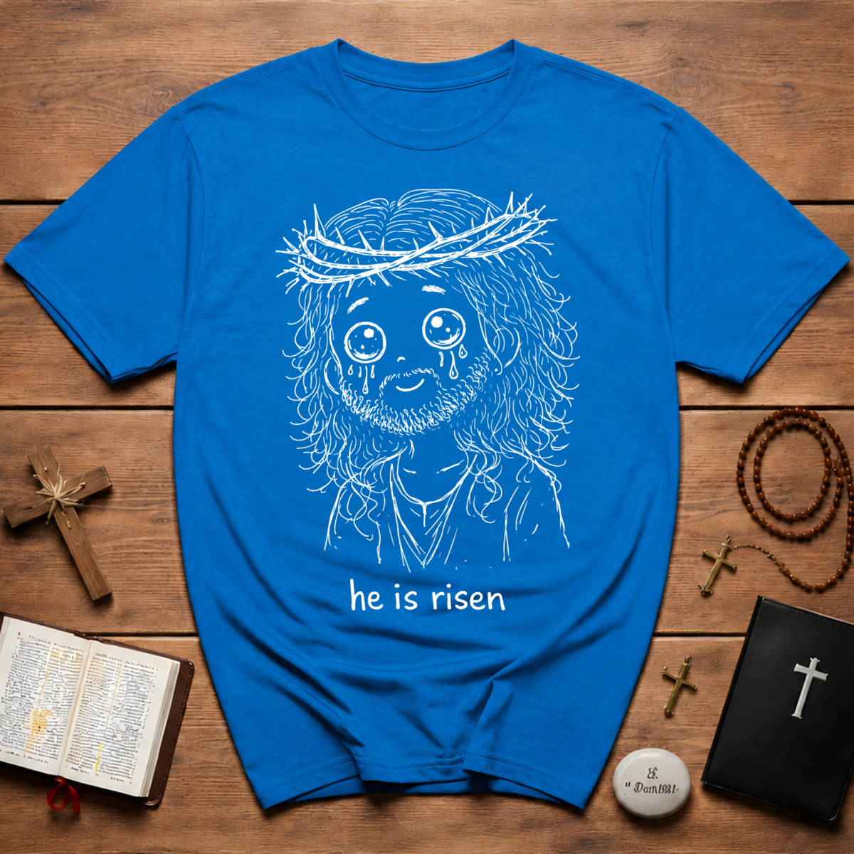 He Is Risen cute Jesus Doodle Style T-Shirt