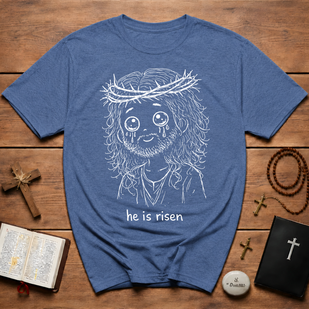 He Is Risen cute Jesus Doodle Style T-Shirt