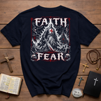 Faith Over Fear Christian Warrior Backprint T-Shirt