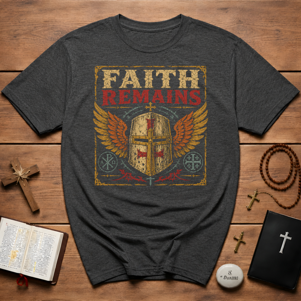 Faith Remains Crusader Helmet T-Shirt