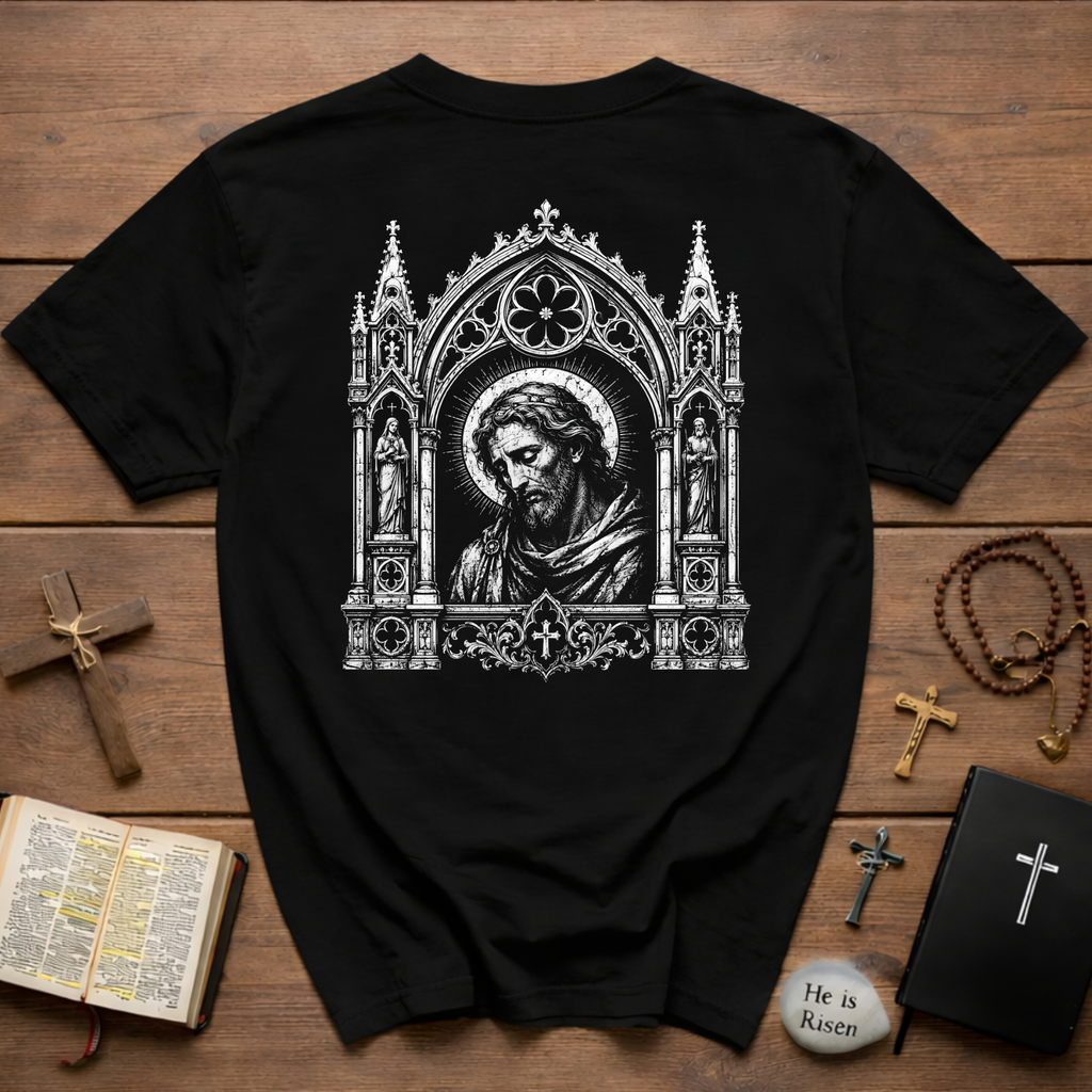 Gothic Sacred Christ Icon BACKPRINT  T-Shirt
