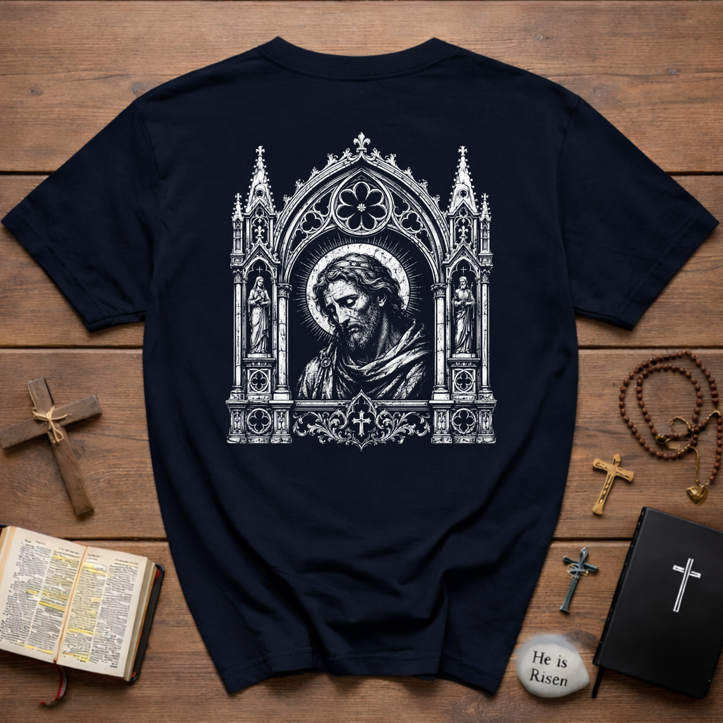 Gothic Sacred Christ Icon BACKPRINT  T-Shirt