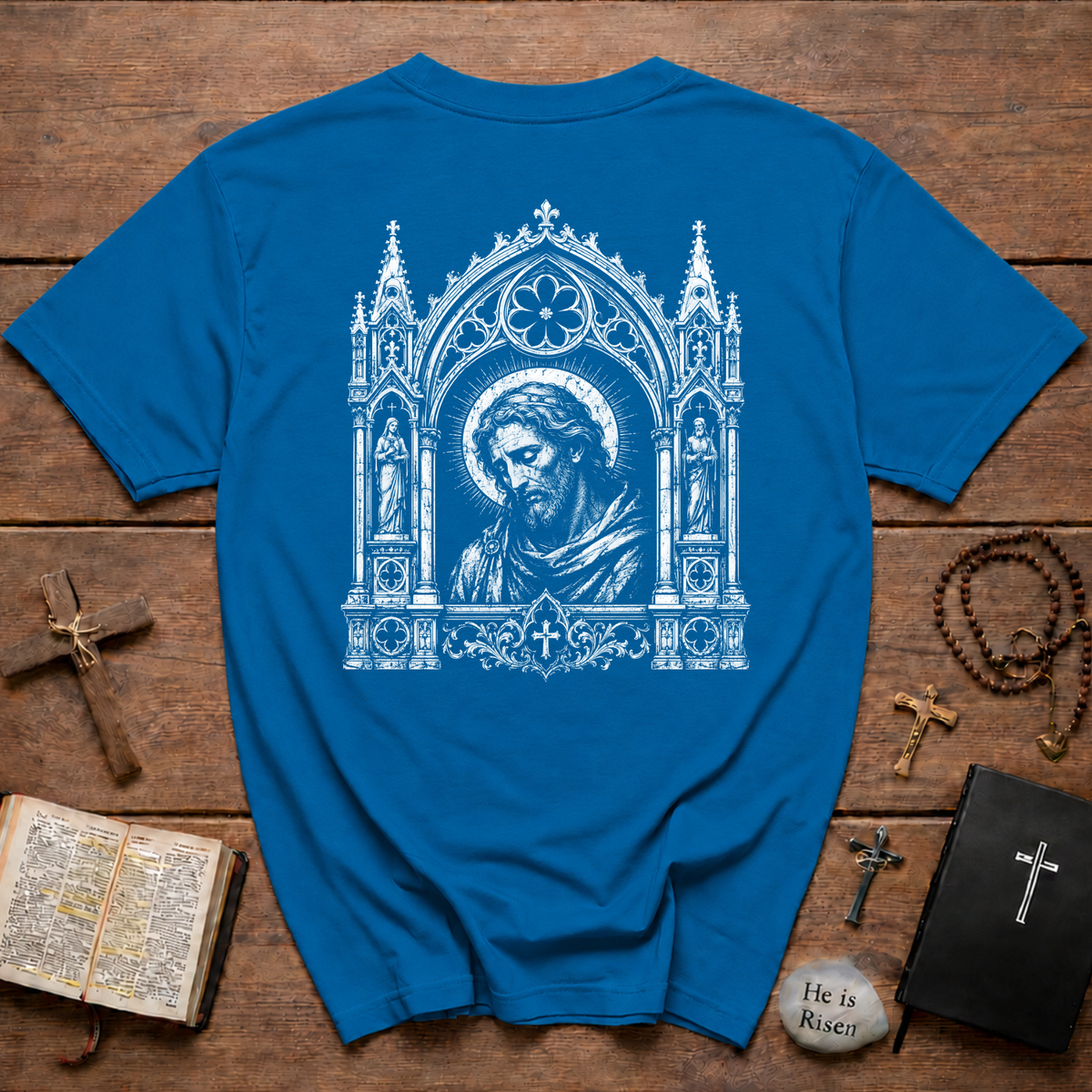 Gothic Sacred Christ Icon BACKPRINT  T-Shirt