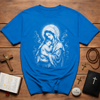 Virgin Mary And Baby Jesus Religious Icon BACKPRINT T-Shirt