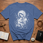 Virgin Mary And Baby Jesus Religious Icon BACKPRINT T-Shirt