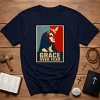 Grace Over Fear Retro Poster T-Shirt