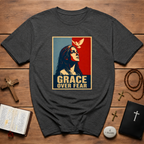 Grace Over Fear Retro Poster T-Shirt
