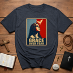 Grace Over Fear Retro Poster T-Shirt