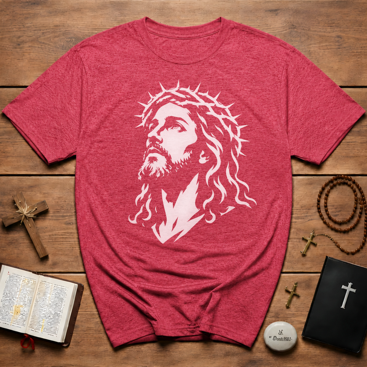 Jesus Christ With Crown Of Thorns T-Shirt