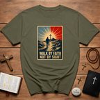 Walk By Faith Not By Sight Retro Poster T-Shirt