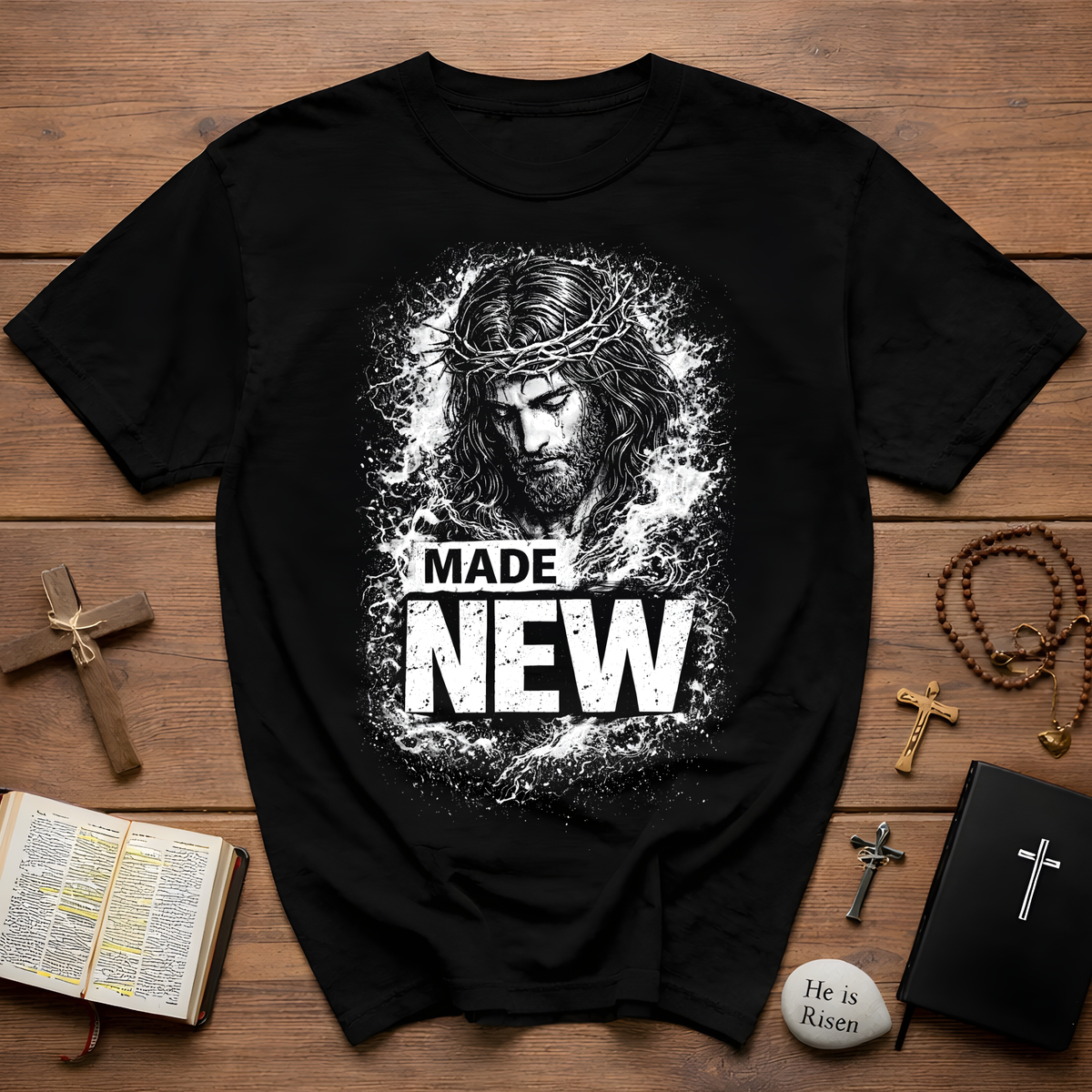 Made New Jesus Tattoo Graphic T-Shirt