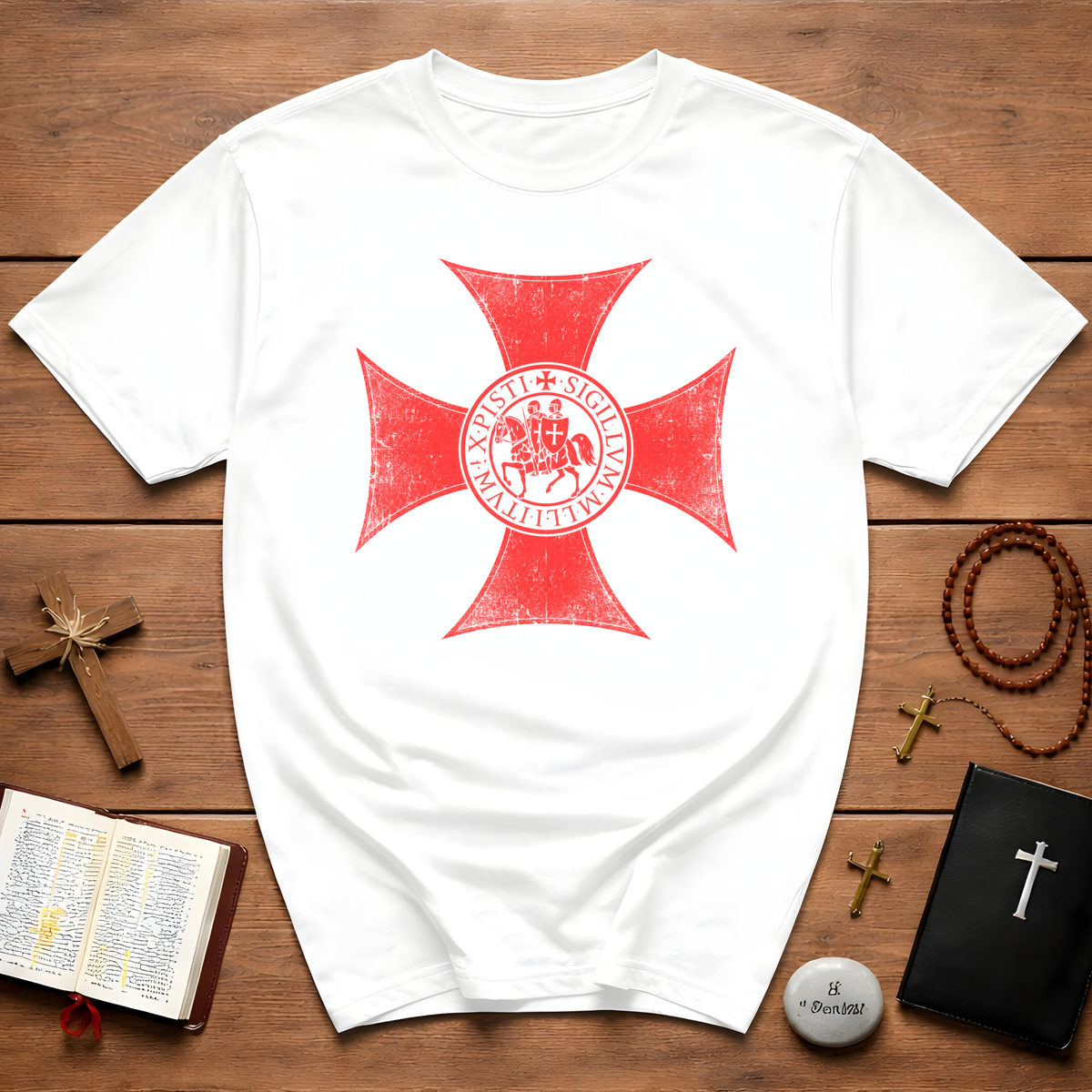 Maltese Cross Templar Crusader T-Shirt