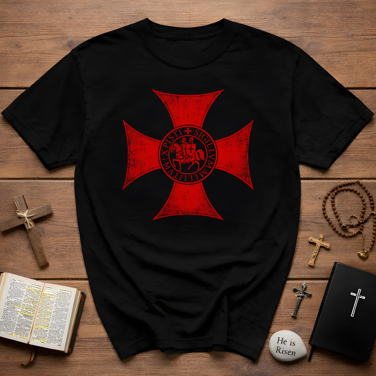 Maltese Cross Templar Crusader T-Shirt