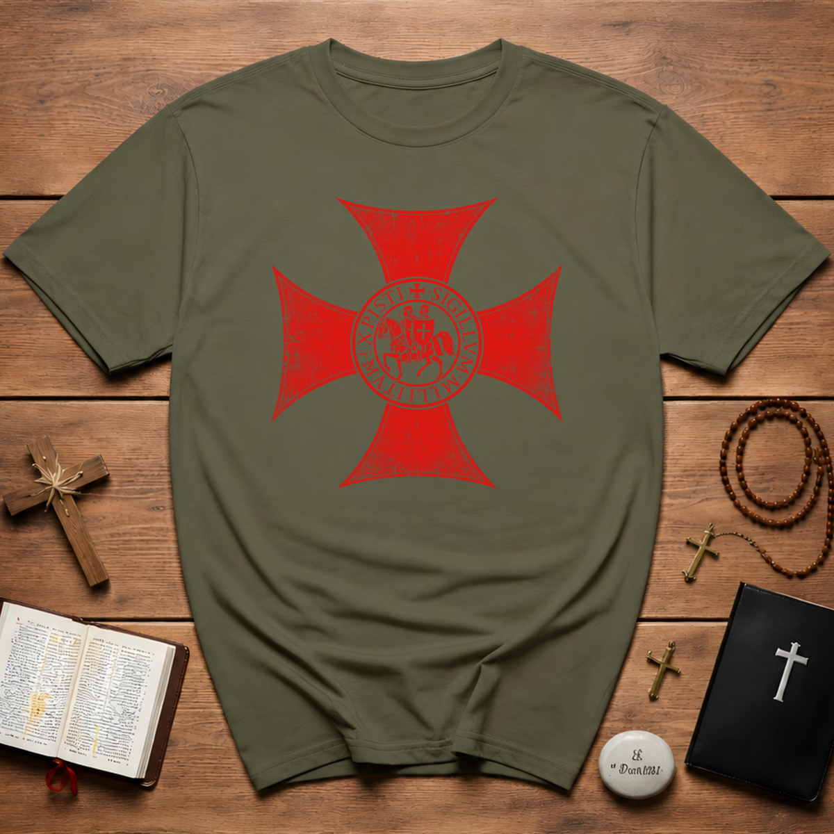 Maltese Cross Templar Crusader T-Shirt