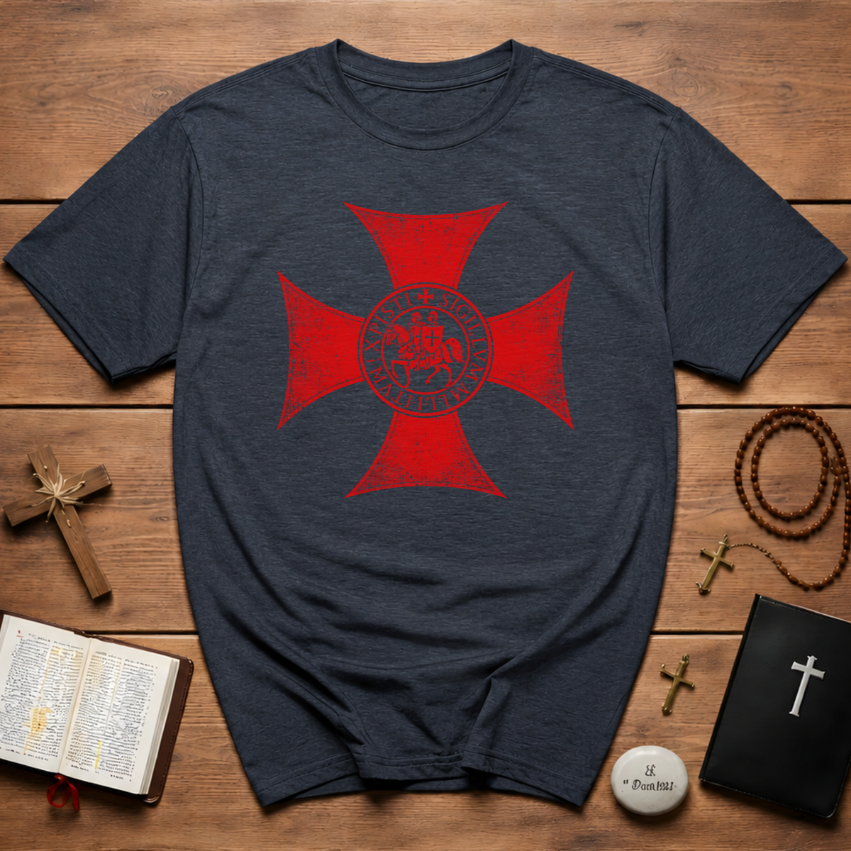 Maltese Cross Templar Crusader T-Shirt