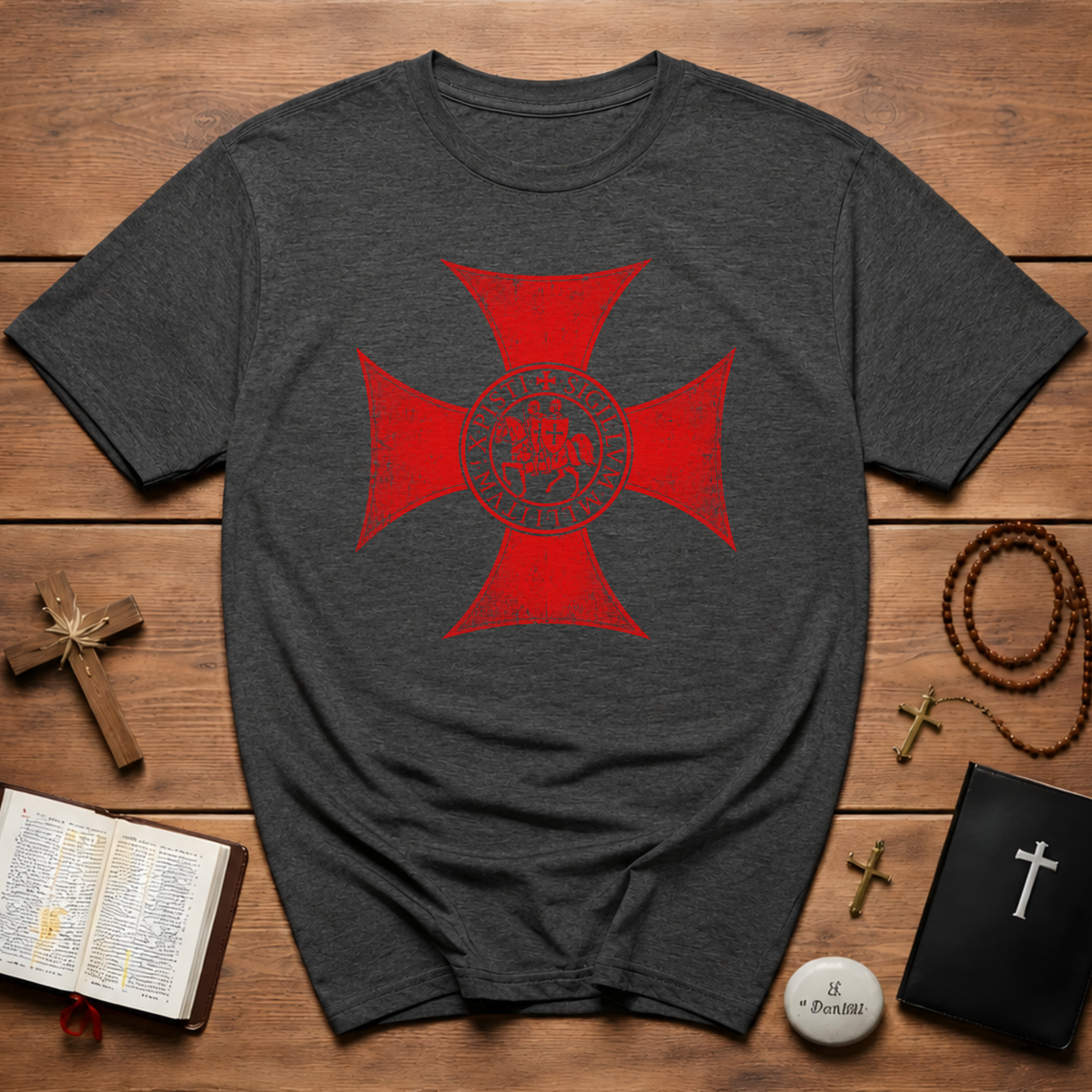 Maltese Cross Templar Crusader T-Shirt