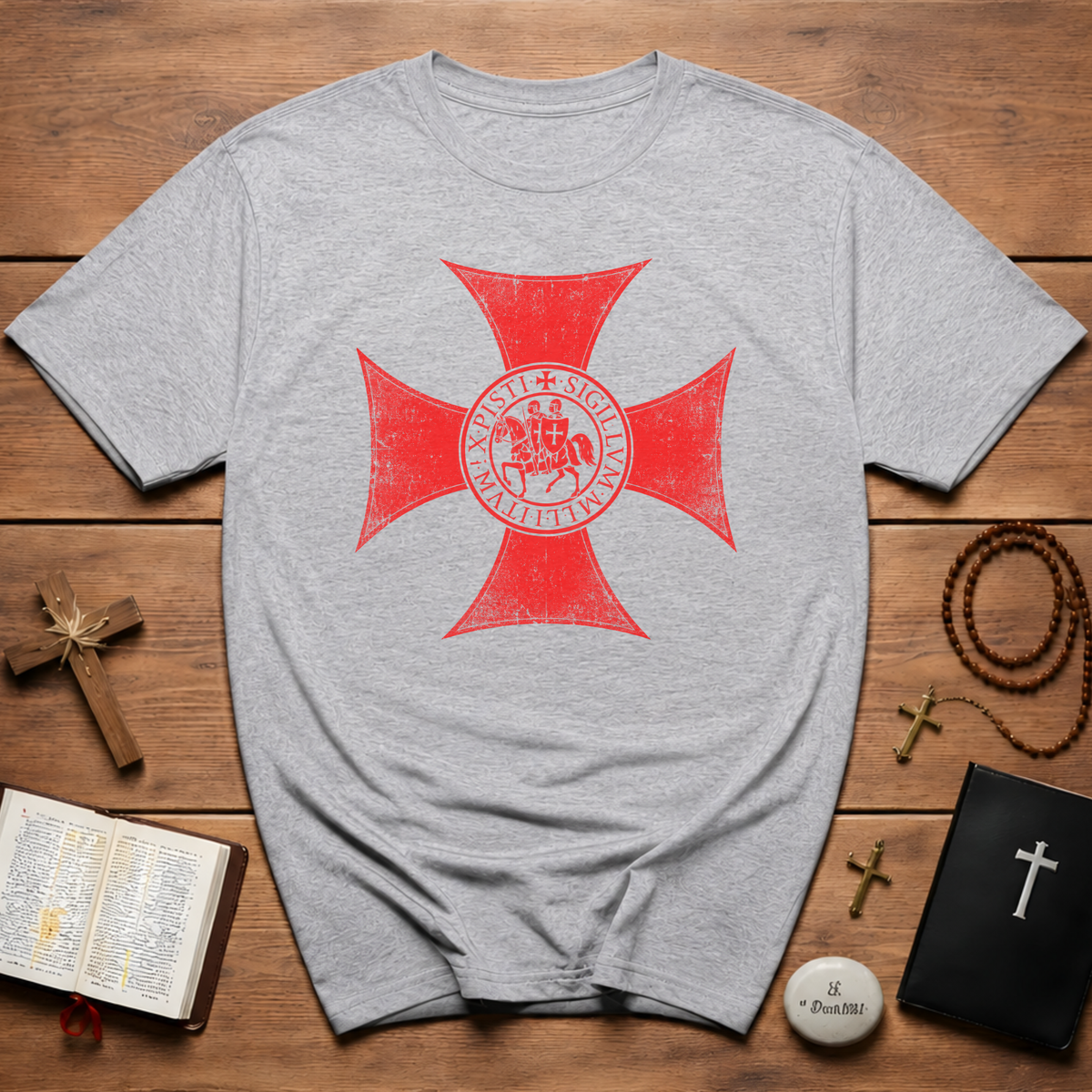 Maltese Cross Templar Crusader T-Shirt