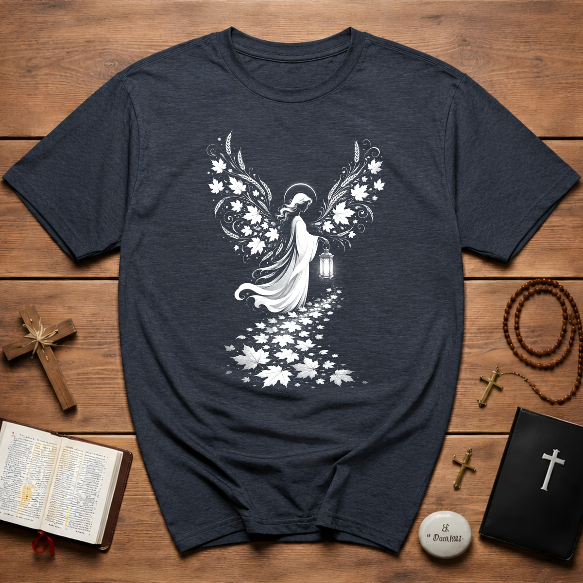 Angel With Maple Leaves T-Shirt