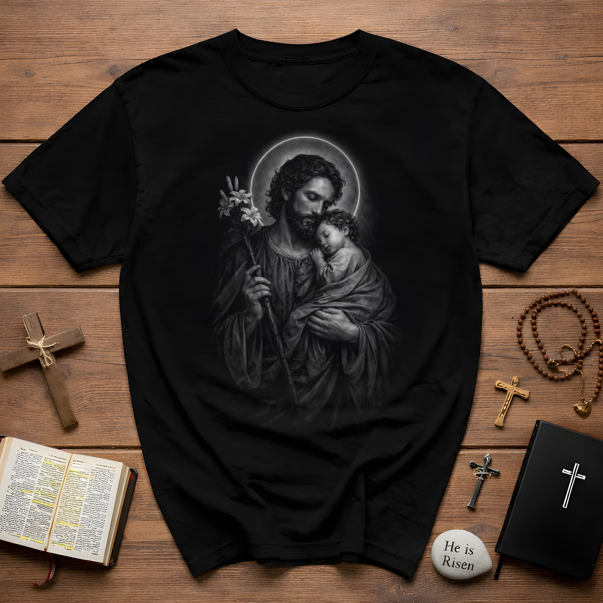 Saint Joseph Holding Jesus T-Shirt