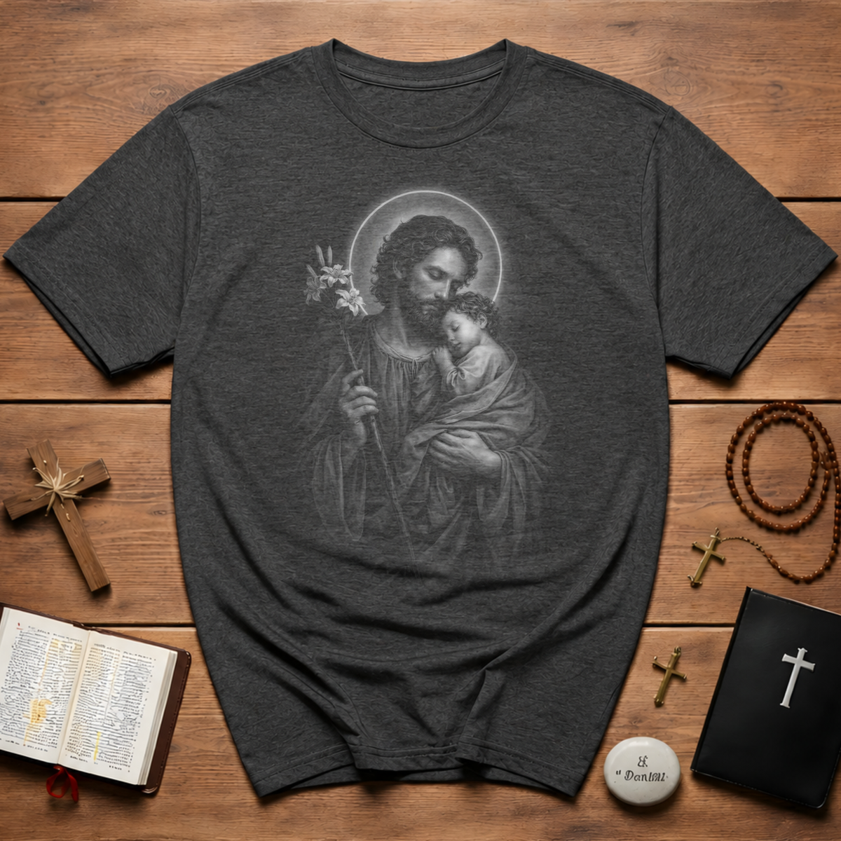Saint Joseph Holding Jesus T-Shirt
