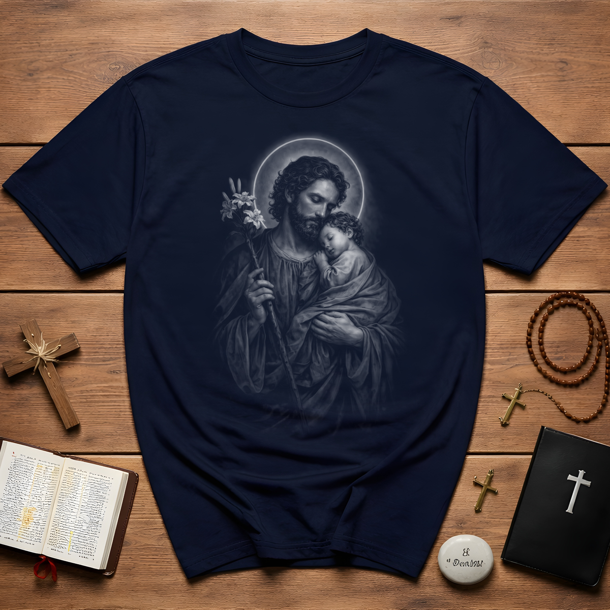 Saint Joseph Holding Jesus T-Shirt