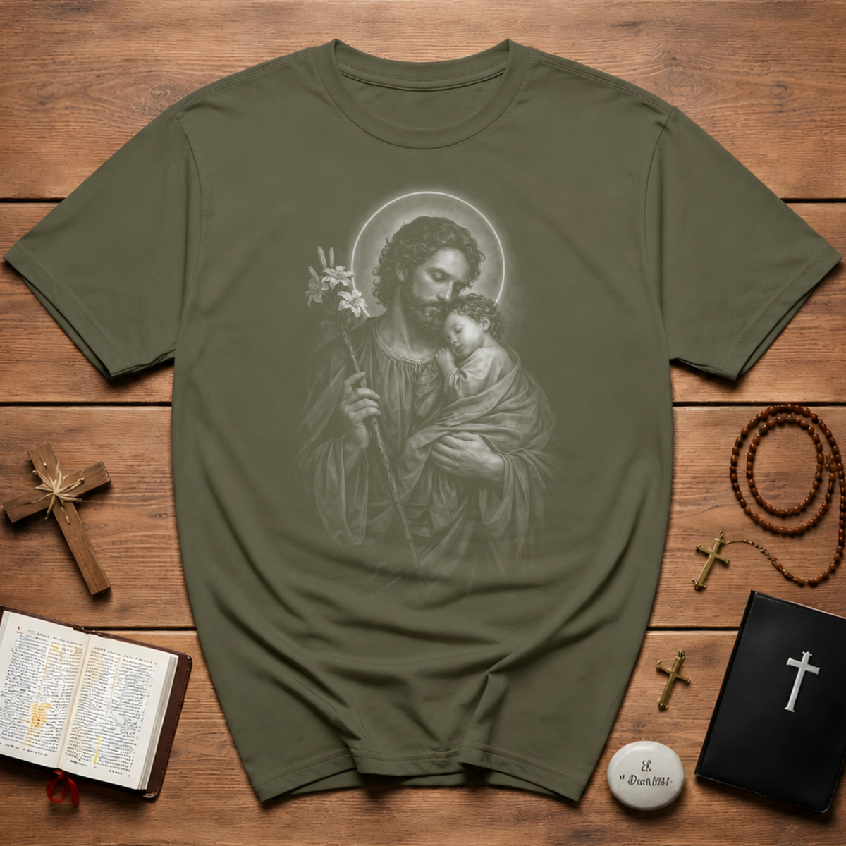 Saint Joseph Holding Jesus T-Shirt