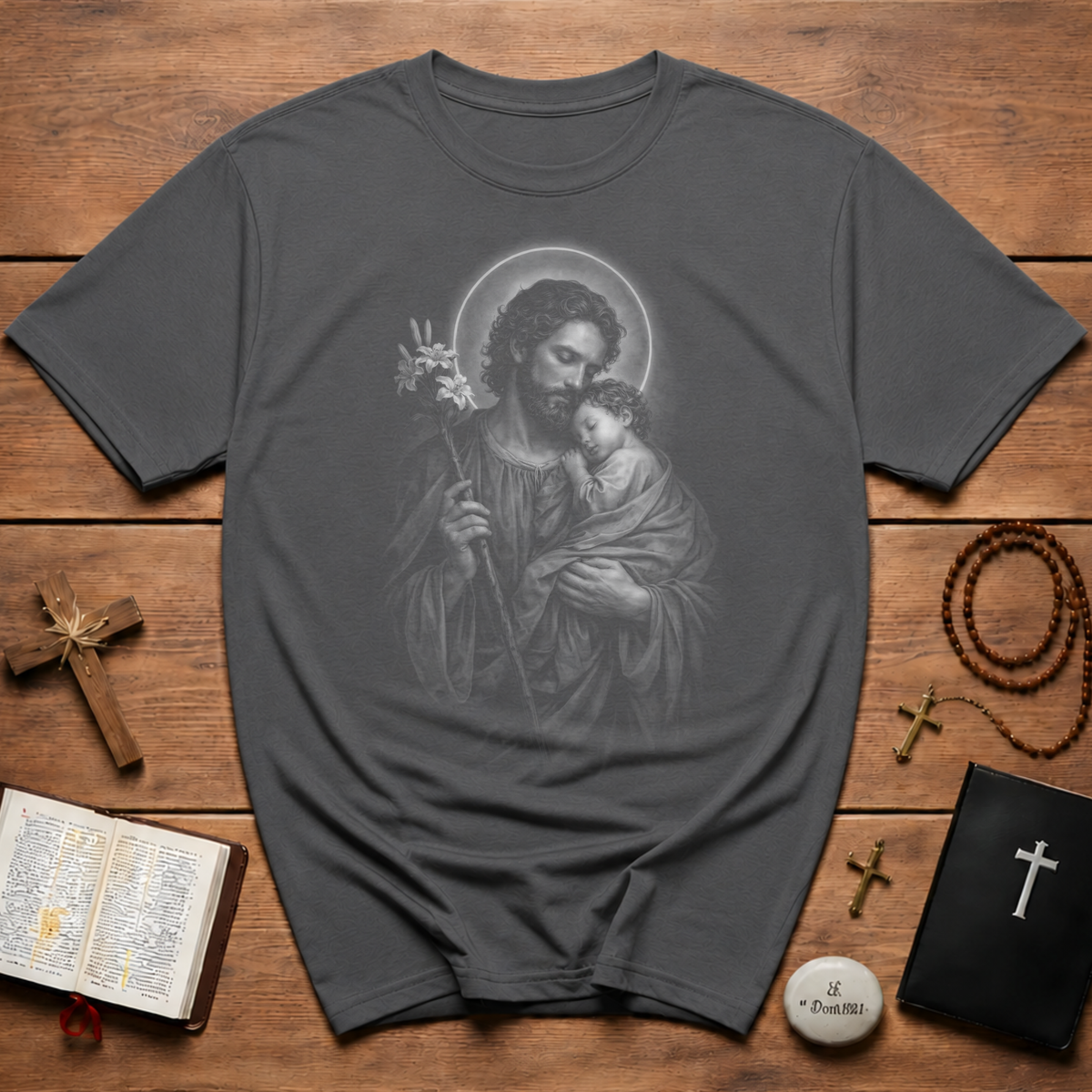 Saint Joseph Holding Jesus T-Shirt