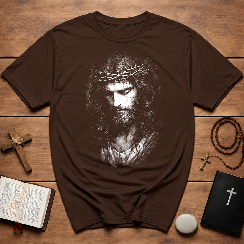 Jesus Christ Crown Of Thorns Portrait T-Shirt