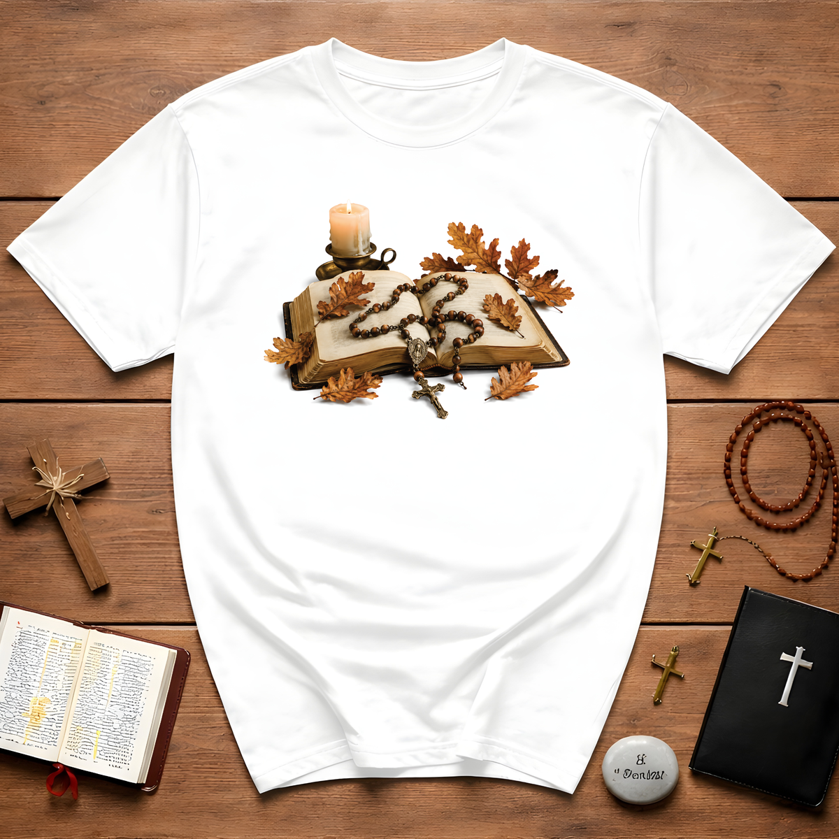 Rosary Bible  Autumn T-Shirt