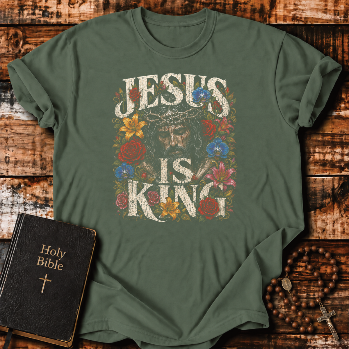 Jesus Is King Floral T-Shirt