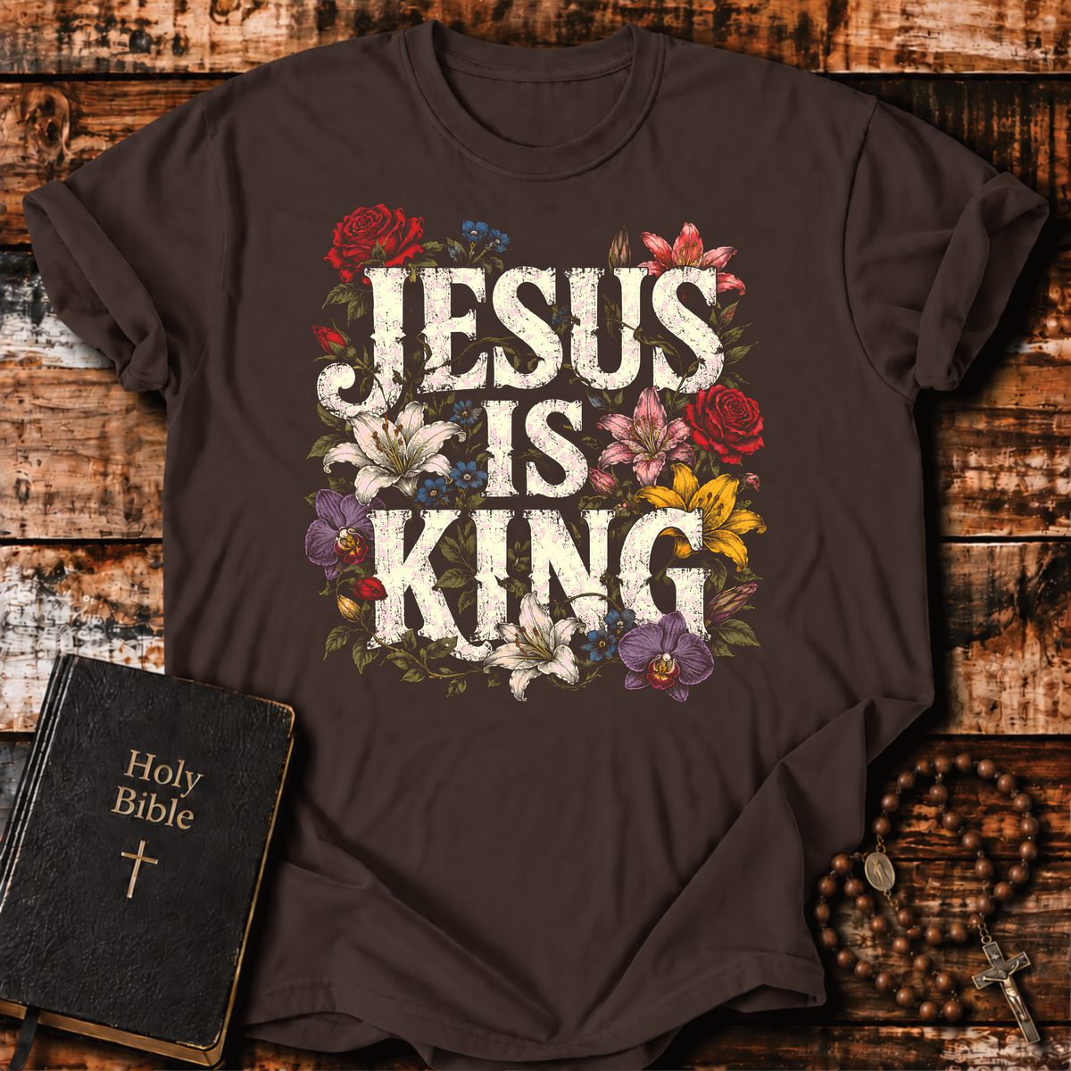 Jesus Is King Floral T-Shirt
