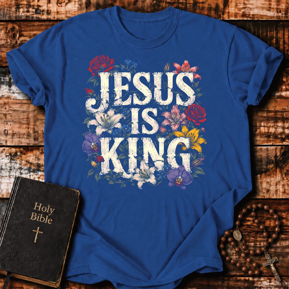 Jesus Is King Floral T-Shirt