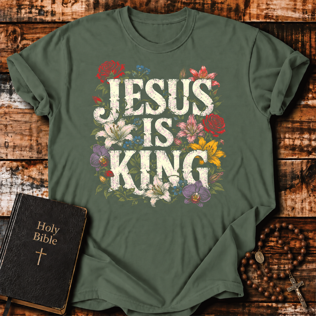 Jesus Is King Floral T-Shirt
