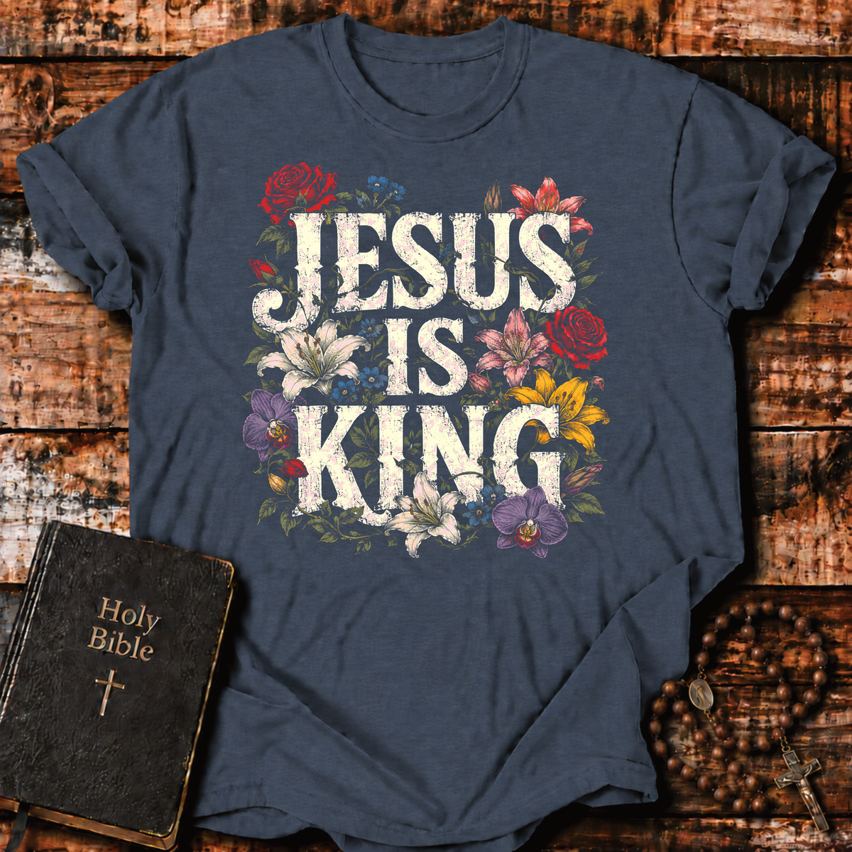 Jesus Is King Floral T-Shirt